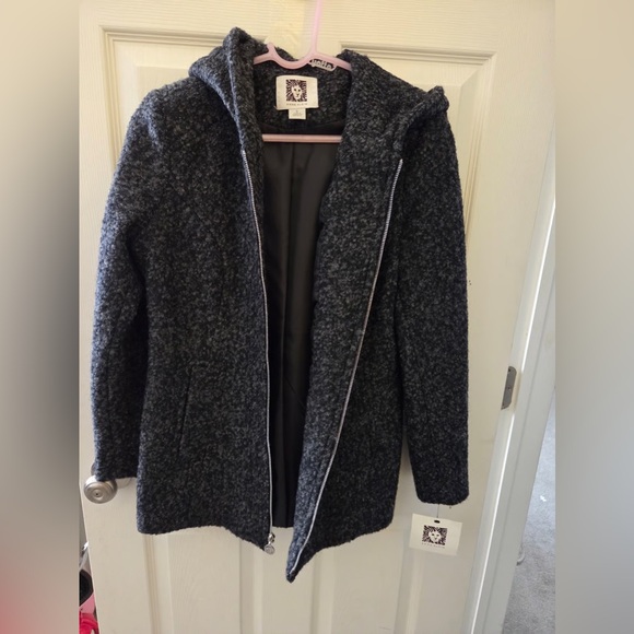 Jones New York Jackets & Blazers - Women's Charcoal Gray Bouclé Classic Chic Jackie O Hooded Sport Coat